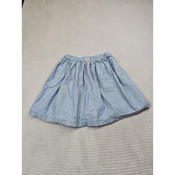 Hanna Andersson Skirt Girls 160 US 14/16 Blue Striped Pull On Knee Length - Picture 1 of 7